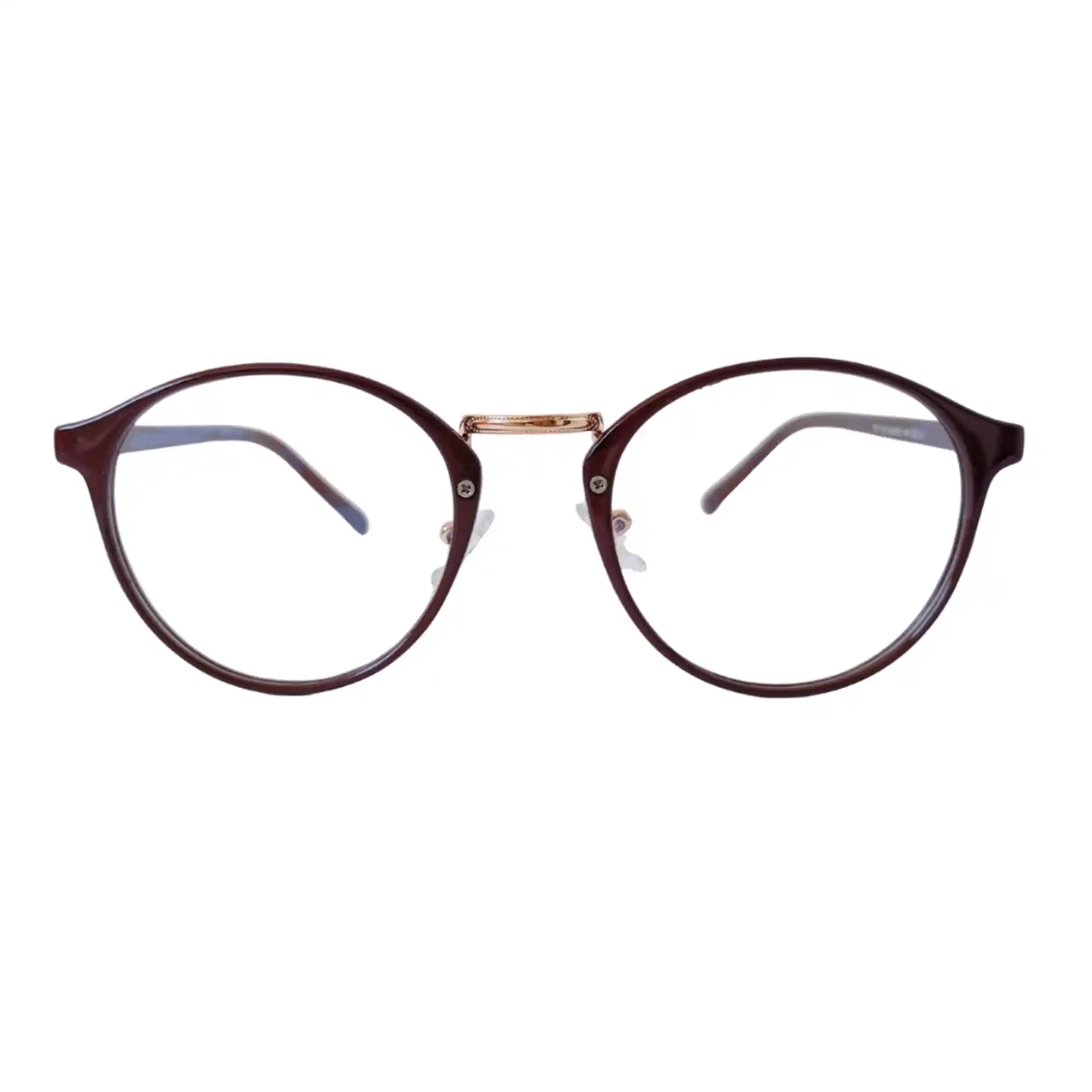 Lentes Redondos Marrón con Detalles Dorados - Imagen 3