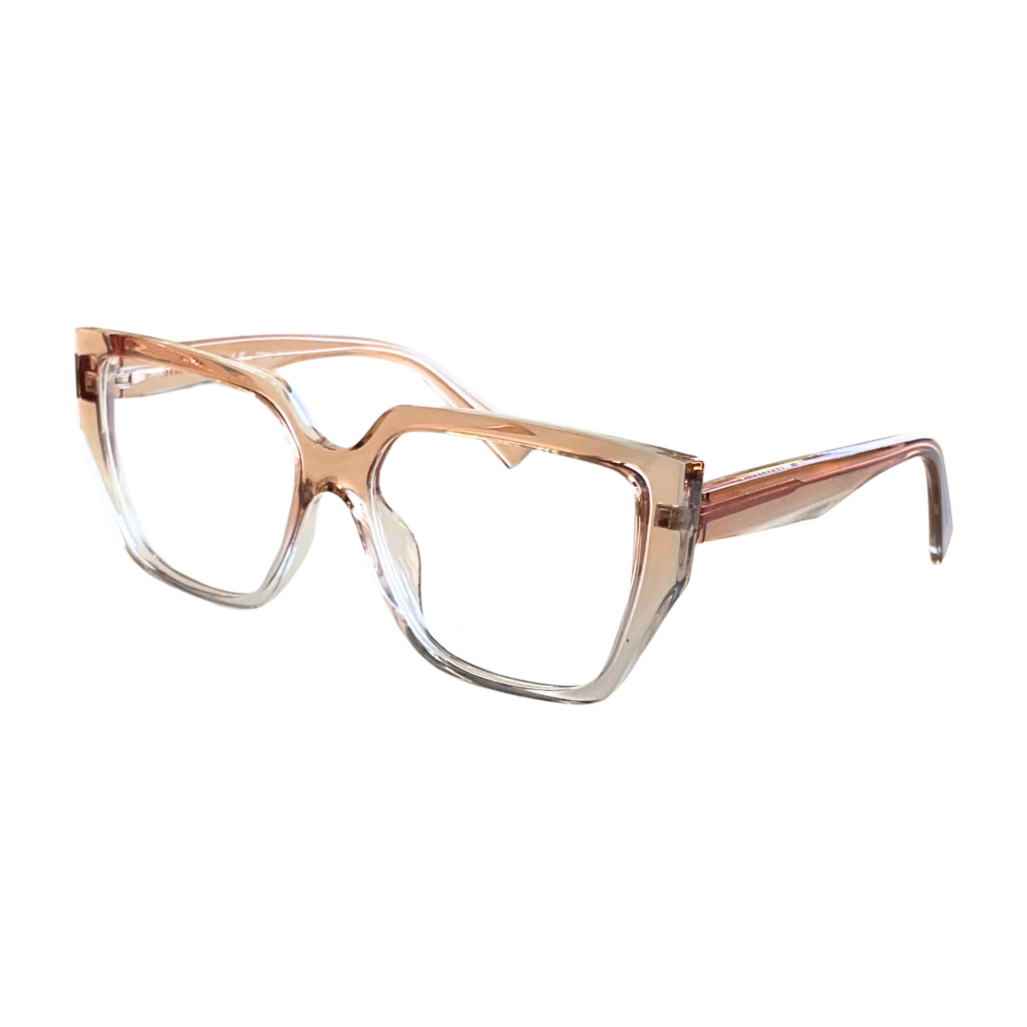 Lentes Cuadrados Degradado Marrón y Transparente