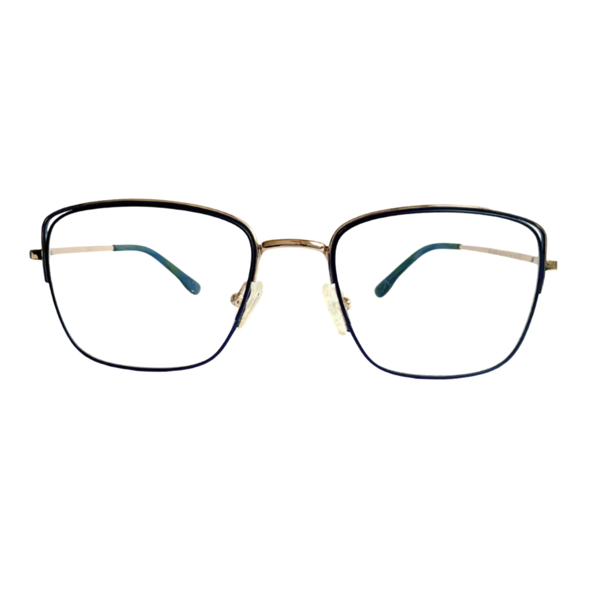 Lentes Cuadrados Retro Metal Negro y Azul - Imagen 2