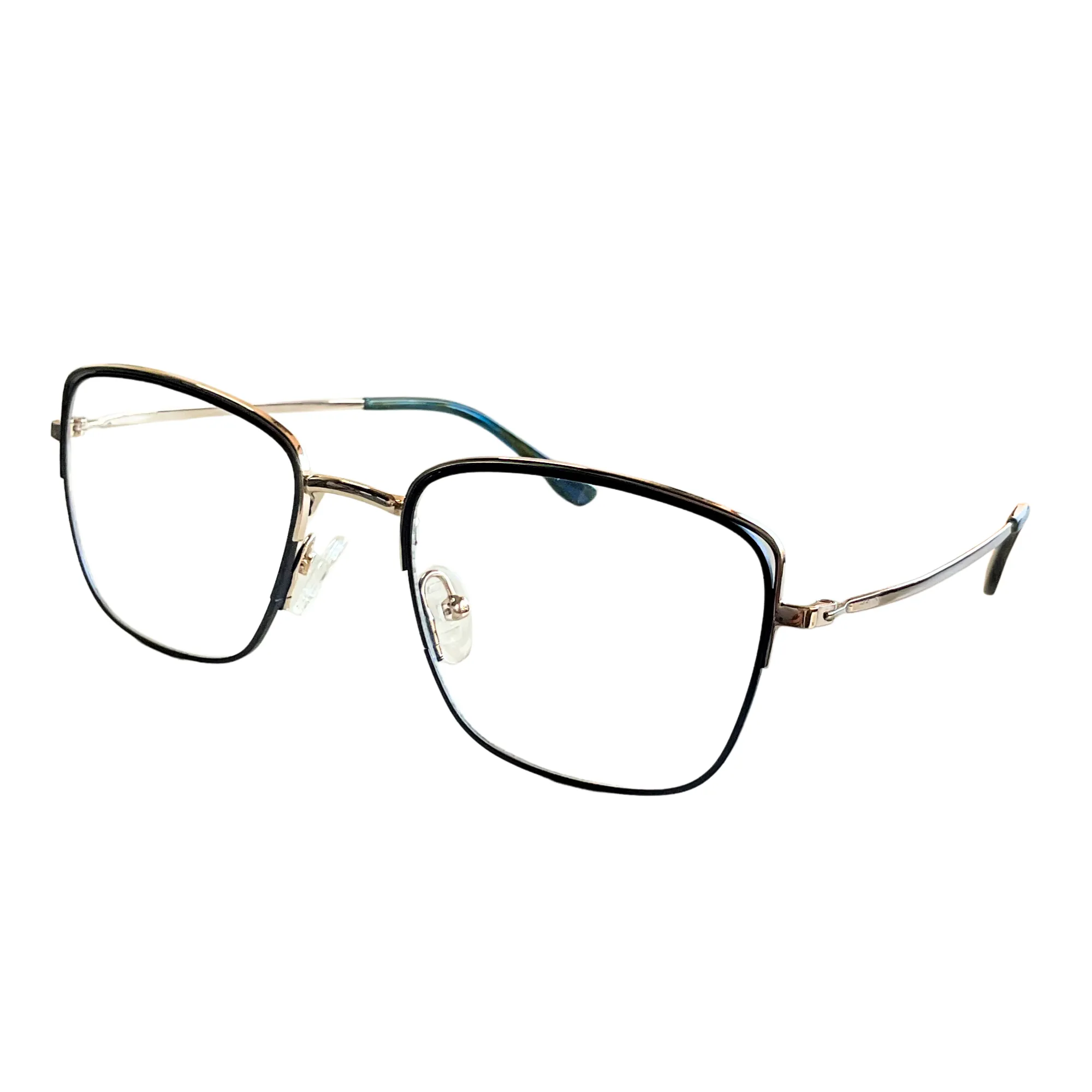 Lentes Cuadrados Retro Metal Negro y Azul