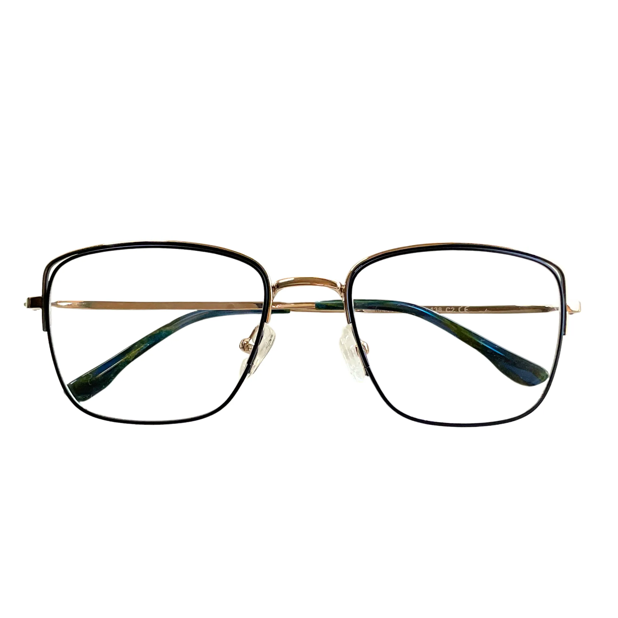 Lentes Cuadrados Retro Metal Negro y Azul - Imagen 5