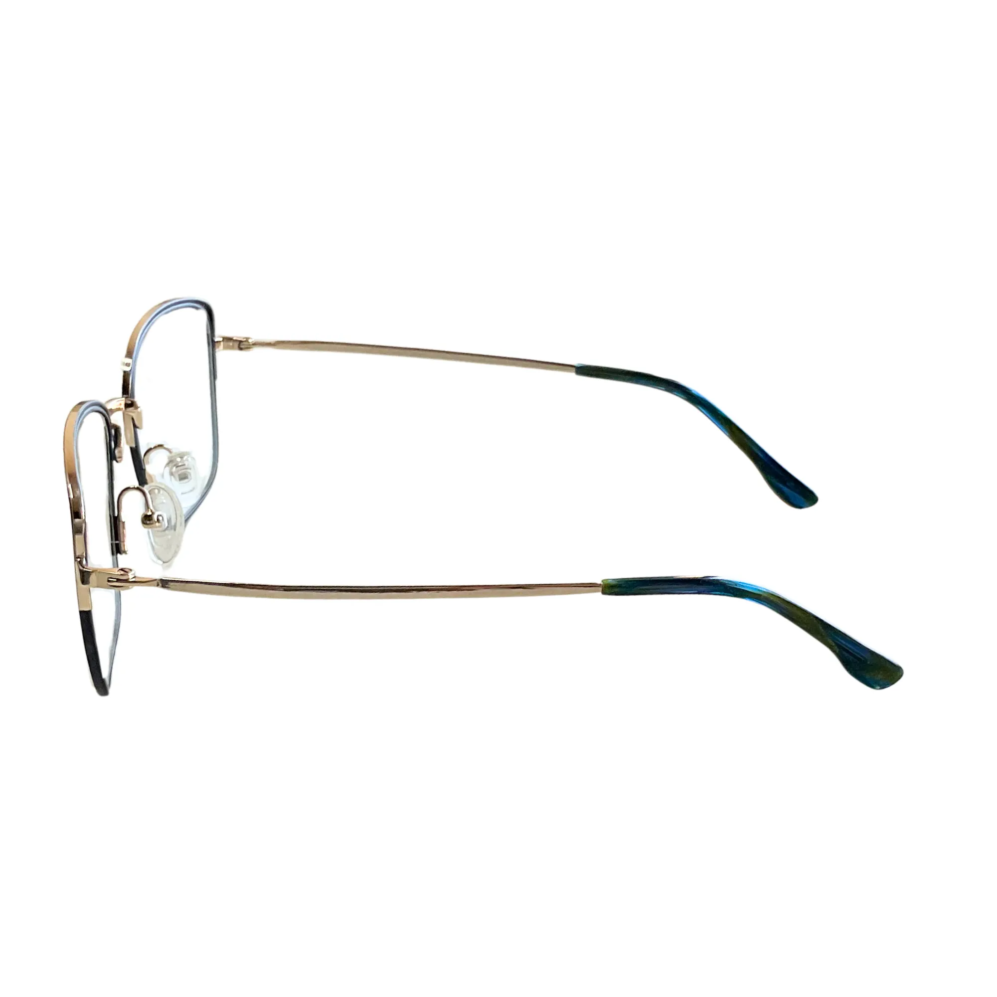 Lentes Cuadrados Retro Metal Negro y Azul - Imagen 3