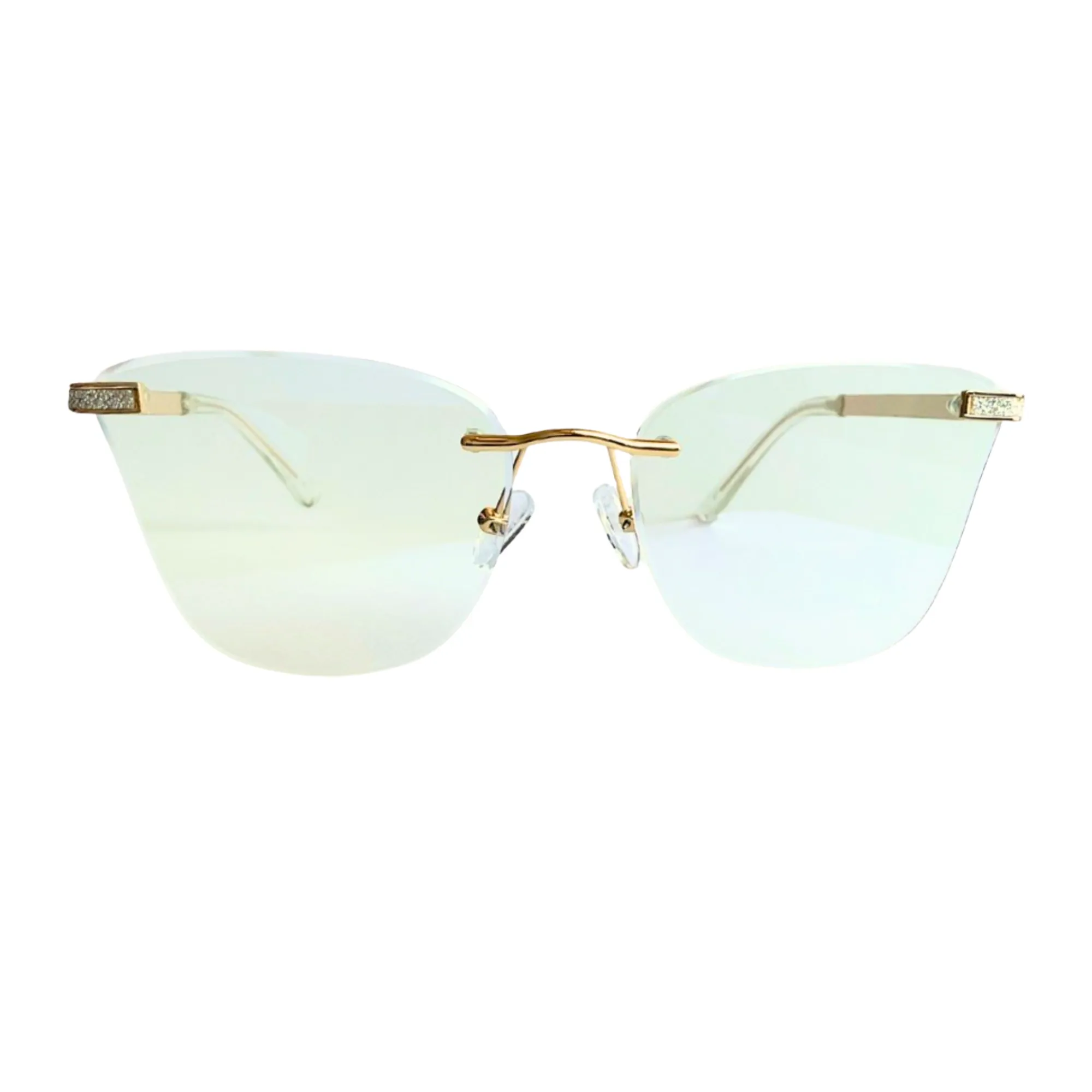 Lentes Media Montura en Transparente y Metal dorado - Imagen 2