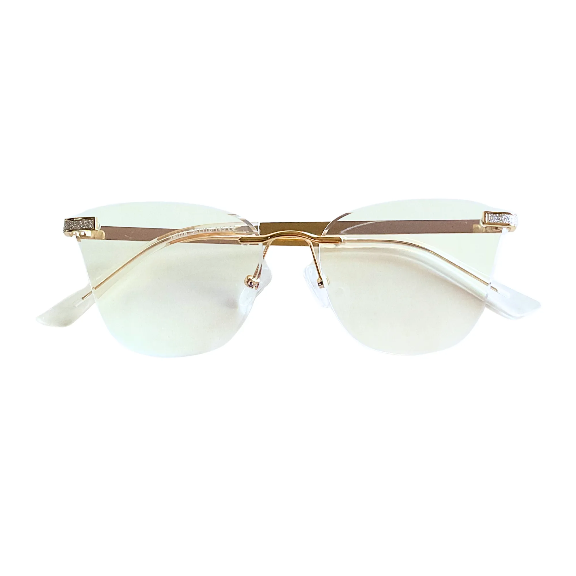 Lentes Media Montura en Transparente y Metal dorado - Imagen 5