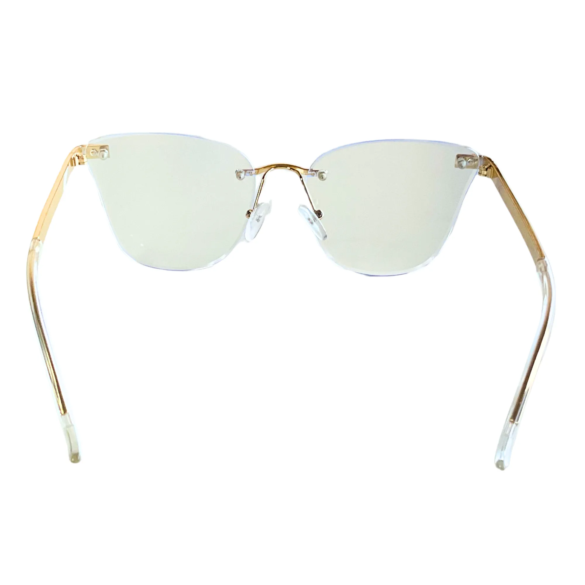 Lentes Media Montura en Transparente y Metal dorado - Imagen 4