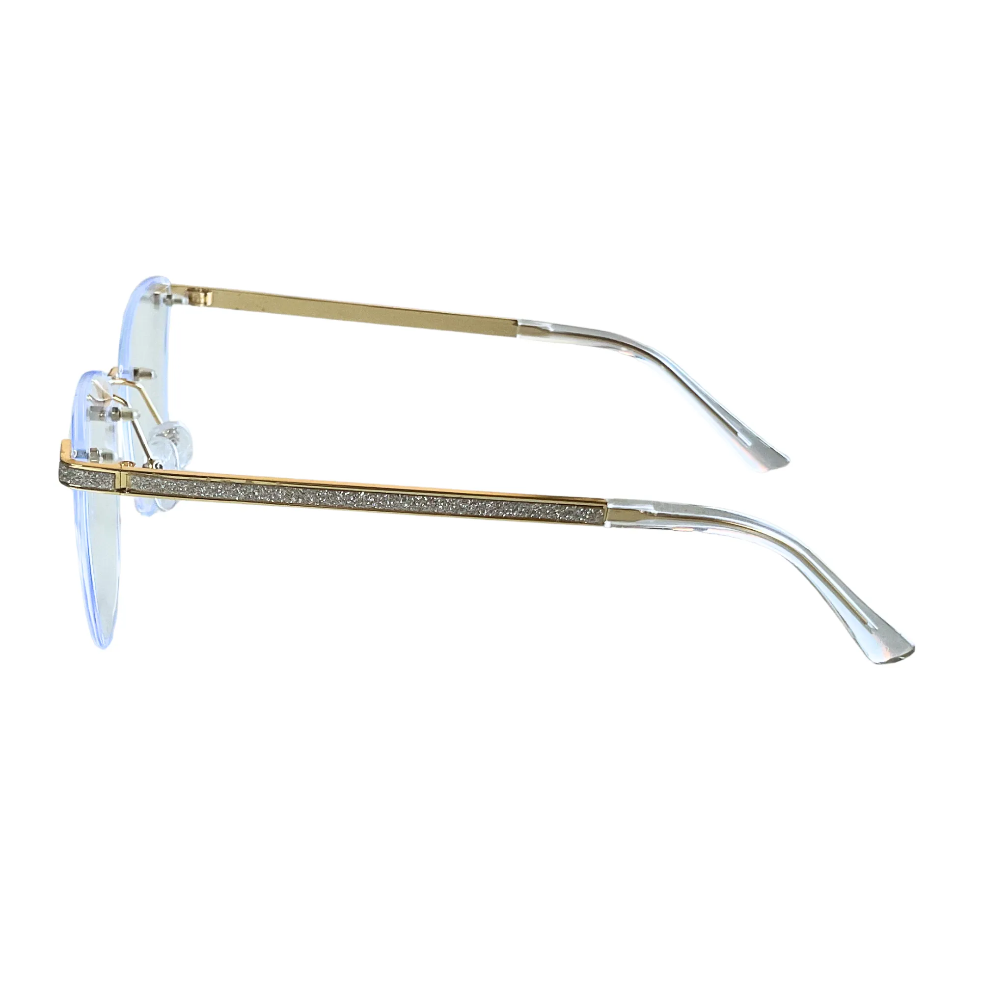 Lentes Media Montura en Transparente y Metal dorado - Imagen 3