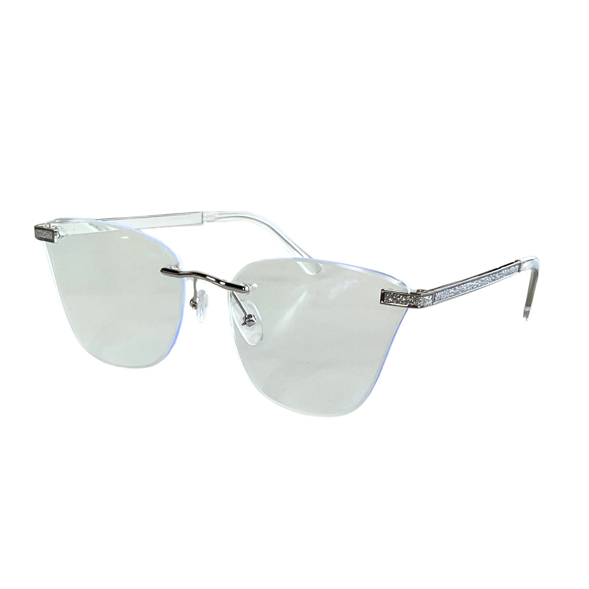 Lentes Media Montura en Transparente y Metal