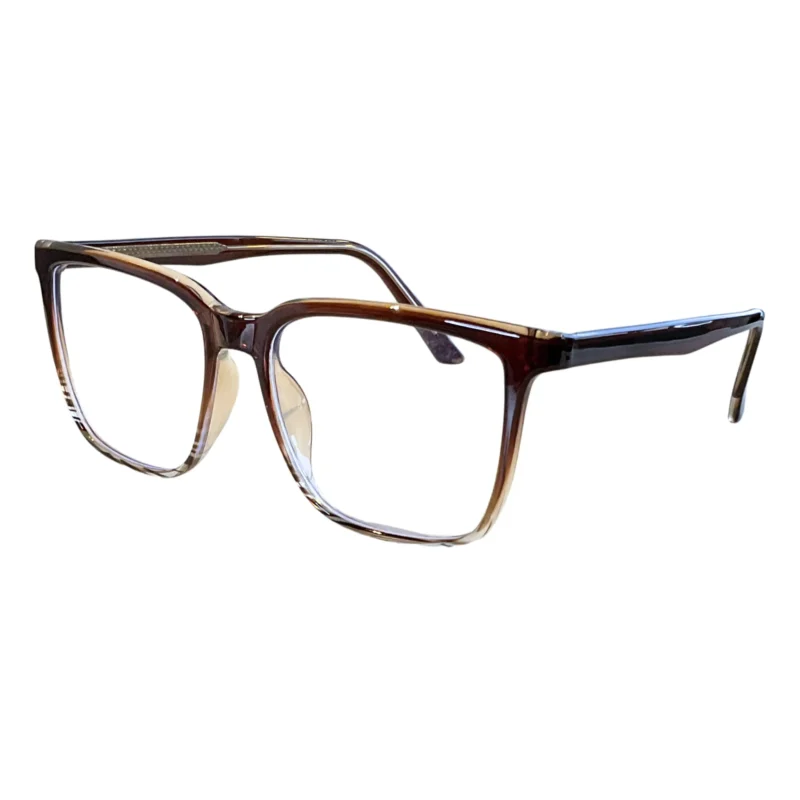 Lentes Oversized Marrón Degradado y Transparente