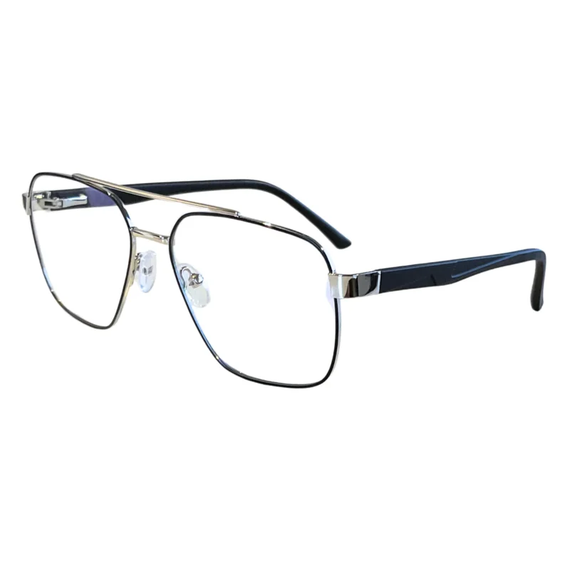 Lentes Pilot Aviator Metal Negro y Claro