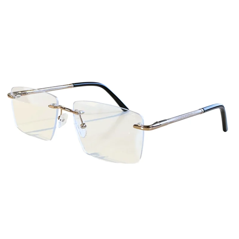 Lentes sin Montura con Detalles en Metal Negro